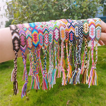 Load image into Gallery viewer, Bohemian Woven Bracelet Handmade Rainbow Lucky Friendship Bracelets Bangles for Women Men Boho Fringe Rope Braided Jewelry Gift