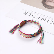 Load image into Gallery viewer, Bohemian Woven Bracelet Handmade Rainbow Lucky Friendship Bracelets Bangles for Women Men Boho Fringe Rope Braided Jewelry Gift