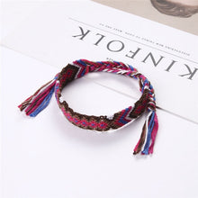 Load image into Gallery viewer, Bohemian Woven Bracelet Handmade Rainbow Lucky Friendship Bracelets Bangles for Women Men Boho Fringe Rope Braided Jewelry Gift