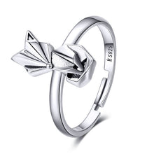 Load image into Gallery viewer, BISAER Real 925 Sterling Silver Female Travel Dream Plane Adjustable Finger Rings for Women Sterling Silver Jewelry S925 GXR322