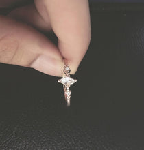 Load image into Gallery viewer, Leaf Crystal Engagement Rings Women's Eternity Wedding Band Rings For Female Rose Gold Rings Jewelry Gifts