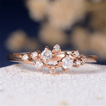 Load image into Gallery viewer, Leaf Crystal Engagement Rings Women's Eternity Wedding Band Rings For Female Rose Gold Rings Jewelry Gifts
