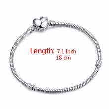 Load image into Gallery viewer, High Quality 17-21cm Silver Plated Snake Chain Link Bracelet Fit European Charm Bracelet for Women DIY Jewelry Making