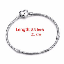 Load image into Gallery viewer, High Quality 17-21cm Silver Plated Snake Chain Link Bracelet Fit European Charm Bracelet for Women DIY Jewelry Making
