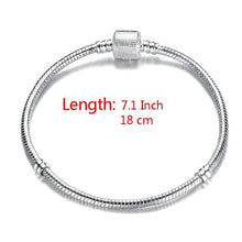 Load image into Gallery viewer, High Quality 17-21cm Silver Plated Snake Chain Link Bracelet Fit European Charm Bracelet for Women DIY Jewelry Making