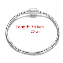 Load image into Gallery viewer, High Quality 17-21cm Silver Plated Snake Chain Link Bracelet Fit European Charm Bracelet for Women DIY Jewelry Making