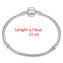 Load image into Gallery viewer, High Quality 17-21cm Silver Plated Snake Chain Link Bracelet Fit European Charm Bracelet for Women DIY Jewelry Making