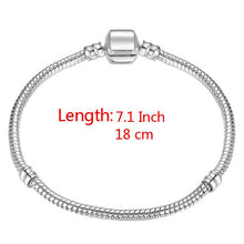 Load image into Gallery viewer, High Quality 17-21cm Silver Plated Snake Chain Link Bracelet Fit European Charm Bracelet for Women DIY Jewelry Making