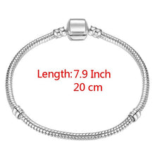 Load image into Gallery viewer, High Quality 17-21cm Silver Plated Snake Chain Link Bracelet Fit European Charm Bracelet for Women DIY Jewelry Making
