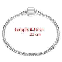 Load image into Gallery viewer, High Quality 17-21cm Silver Plated Snake Chain Link Bracelet Fit European Charm Bracelet for Women DIY Jewelry Making
