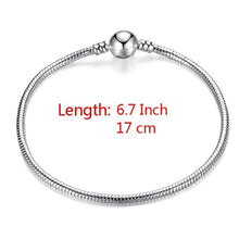 Load image into Gallery viewer, High Quality 17-21cm Silver Plated Snake Chain Link Bracelet Fit European Charm Bracelet for Women DIY Jewelry Making