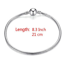 Load image into Gallery viewer, High Quality 17-21cm Silver Plated Snake Chain Link Bracelet Fit European Charm Bracelet for Women DIY Jewelry Making