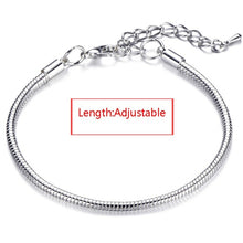 Load image into Gallery viewer, High Quality 17-21cm Silver Plated Snake Chain Link Bracelet Fit European Charm Bracelet for Women DIY Jewelry Making