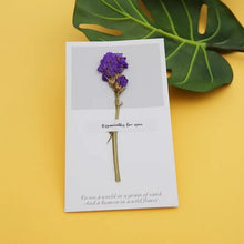 Load image into Gallery viewer, MissYe Store 1pcs Birthday Dried real Flowers Invitations Postcards DIY Wedding Party Festival Greeting Card Decoration