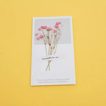 Load image into Gallery viewer, MissYe Store 1pcs Birthday Dried real Flowers Invitations Postcards DIY Wedding Party Festival Greeting Card Decoration