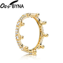 Load image into Gallery viewer, Octbyna Hot Sale Crown Finger Rings For Women Girls Sparkling Zircon Brand Rings Wedding Engagement Jewelry Gift Dropshipping