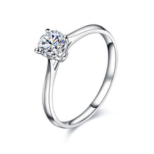 Load image into Gallery viewer, Size 6 To 9 Classic Real Solid Plating white gold Ring 2Ct 8 Hearts Arrows Zircon Wedding Jewelry Rings Engagement For Women