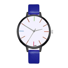 Load image into Gallery viewer, Quartz Watch Woman's High-end Blue Glass Life Waterproof Distinguished Women Simple Style Daily Watch Leather Band 5Colors Femme