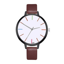 Load image into Gallery viewer, Quartz Watch Woman's High-end Blue Glass Life Waterproof Distinguished Women Simple Style Daily Watch Leather Band 5Colors Femme