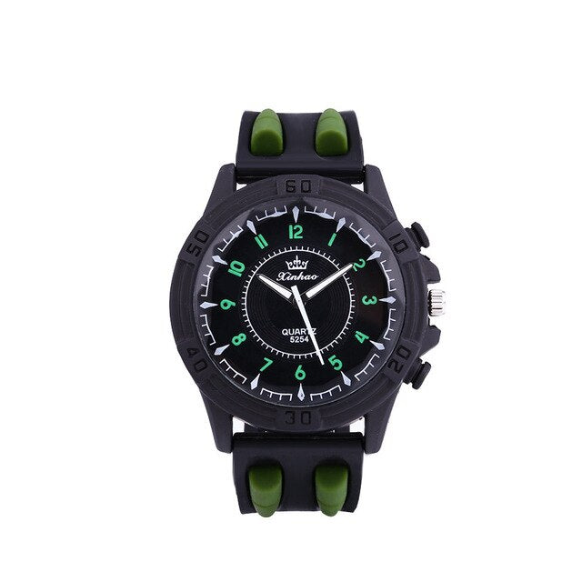Xinhao Fashion Sport Men Watches High-End Quality Retro Design Silicone Strap Pin Buckle Man's Watch Trend Quartz Watch Clock