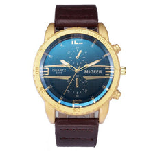 Load image into Gallery viewer, Wristwatch Mens High-End Fashion Men's PU Leather Band Watch Analog Alloy Quartz Watch for Friends Gift Male Clock Reloj Hombre