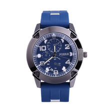 Load image into Gallery viewer, Stylish Cool Men  High-end Blue Glass Dial Watch Military Silicone Strap  Watch Clock Men Quartz WristWatch Gift Reloj Hombre@50