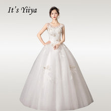 Load image into Gallery viewer, It's YiiYa Wedding Dresses Boho V-neck Sequins Crystal Wedding Dress Elegant Lace Sleeveless Long Vestido De Novia HS341