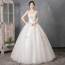 Load image into Gallery viewer, It's YiiYa Wedding Dresses Boho V-neck Sequins Crystal Wedding Dress Elegant Lace Sleeveless Long Vestido De Novia HS341