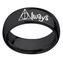 Load image into Gallery viewer, Harry Hogwarts Ring The Deathly Hallows Symbols Finger Ring Trendy Simple Titanium Metal Jewelry Cute Fashion Gifts for Unisex