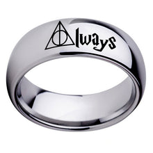 Load image into Gallery viewer, Harry Hogwarts Ring The Deathly Hallows Symbols Finger Ring Trendy Simple Titanium Metal Jewelry Cute Fashion Gifts for Unisex