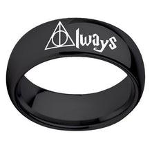 Load image into Gallery viewer, Harry Hogwarts Ring The Deathly Hallows Symbols Finger Ring Trendy Simple Titanium Metal Jewelry Cute Fashion Gifts for Unisex
