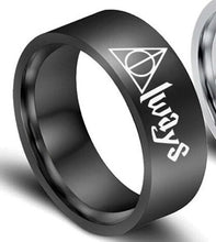Load image into Gallery viewer, Harry Hogwarts Ring The Deathly Hallows Symbols Finger Ring Trendy Simple Titanium Metal Jewelry Cute Fashion Gifts for Unisex