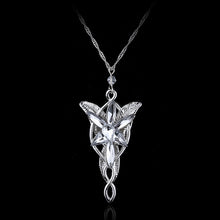Load image into Gallery viewer, Classic Movie The Lord Ring Arwen Evenstar Pendent Movie Jewelry Crystal Twilight Star Silver Pendent Torque Erkek kolye
