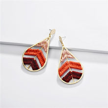 Load image into Gallery viewer, Fashion Jewelry Color Block Cotton Thread Braided Statement Earring Boho Drop Earrings for Women
