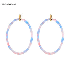 Load image into Gallery viewer, Banny Pink Boho Fashion Big Earrings Large Color Block leopard-Print Tortoishell Earrings Geometric Oval New Women Stud Earrings
