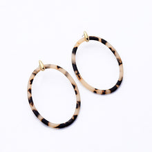 Load image into Gallery viewer, Banny Pink Boho Fashion Big Earrings Large Color Block leopard-Print Tortoishell Earrings Geometric Oval New Women Stud Earrings