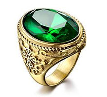 Load image into Gallery viewer, XIAGAO Cool Punk Real 316L stainless steel Red Ring Men's big red Crystal red stones Finger Rings for man Gothic Casting Ring