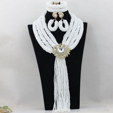 Load image into Gallery viewer, Exclusive Nigerian Wedding African Beads Jewelry Set Bridal Lace Jewlery Gold Crystal Beads Women Necklace Free Shipping ABF473