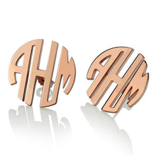 Load image into Gallery viewer, Wholesale Rose Gold Color Customized Monogram Earrings  Block Monogram Stud Earrings for Women Best Bridesmaid Gift