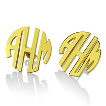 Load image into Gallery viewer, Wholesale Rose Gold Color Customized Monogram Earrings  Block Monogram Stud Earrings for Women Best Bridesmaid Gift