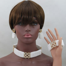 Load image into Gallery viewer, Luxury Red Coral Beads Jewellery Sets Gold Pendant Statement Chunky Necklace Set 2017 Bride Jewlery Free Shipping WD913