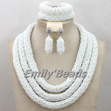 Load image into Gallery viewer, White African Beads Jewlery Sets Indian Wedding Nigerian Bridal Jewelry Sets Costume African Jewelry Sets Free Shipping AMJ090