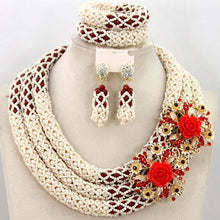 Load image into Gallery viewer, White African Beads Jewlery Sets Indian Wedding Nigerian Bridal Jewelry Sets Costume African Jewelry Sets Free Shipping AMJ090