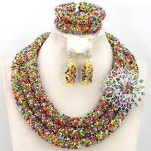 Load image into Gallery viewer, White African Beads Jewlery Sets Indian Wedding Nigerian Bridal Jewelry Sets Costume African Jewelry Sets Free Shipping AMJ090
