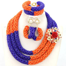 Load image into Gallery viewer, White African Beads Jewlery Sets Indian Wedding Nigerian Bridal Jewelry Sets Costume African Jewelry Sets Free Shipping AMJ090