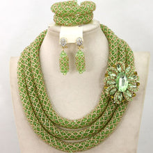 Load image into Gallery viewer, White African Beads Jewlery Sets Indian Wedding Nigerian Bridal Jewelry Sets Costume African Jewelry Sets Free Shipping AMJ090