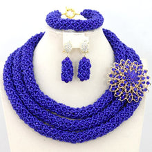 Load image into Gallery viewer, White African Beads Jewlery Sets Indian Wedding Nigerian Bridal Jewelry Sets Costume African Jewelry Sets Free Shipping AMJ090