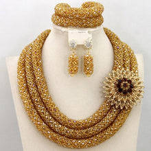 Load image into Gallery viewer, White African Beads Jewlery Sets Indian Wedding Nigerian Bridal Jewelry Sets Costume African Jewelry Sets Free Shipping AMJ090