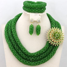 Load image into Gallery viewer, White African Beads Jewlery Sets Indian Wedding Nigerian Bridal Jewelry Sets Costume African Jewelry Sets Free Shipping AMJ090