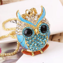 Load image into Gallery viewer, LNRRABC Women Sweater Chain Necklace Owl Design Rhinestones Crystal Pendant Necklaces Jewelry Clothing Accessories Drop Shipping